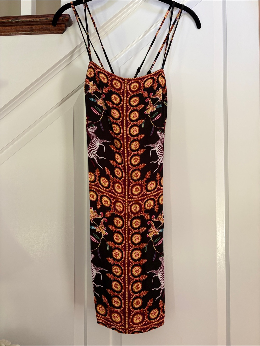 Size S Printed Mini Slip Dress